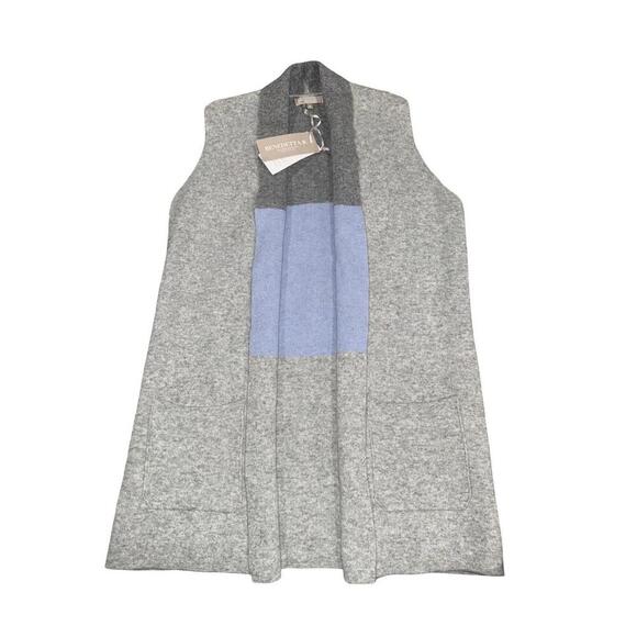 BENEDETTA B. Tops - Benedetta B. Womens M Sleeveless Cardigan Wool Cashmere Blend Open Front Pocket